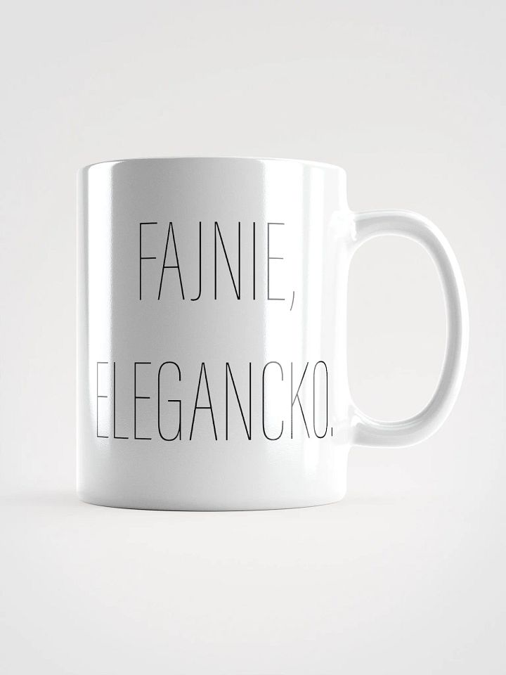 Biały kubek fajny, elegancki z logo. product image (1)