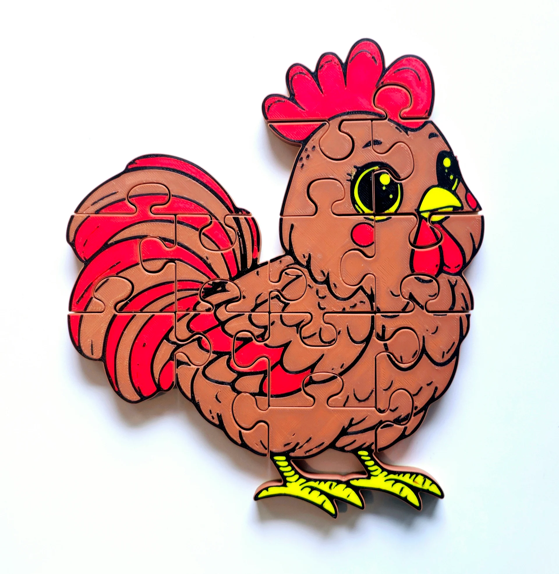 Rooster 3D Printed Jigsaw Puzzle – A Feathered Challenge for Young Minds! product image (1)