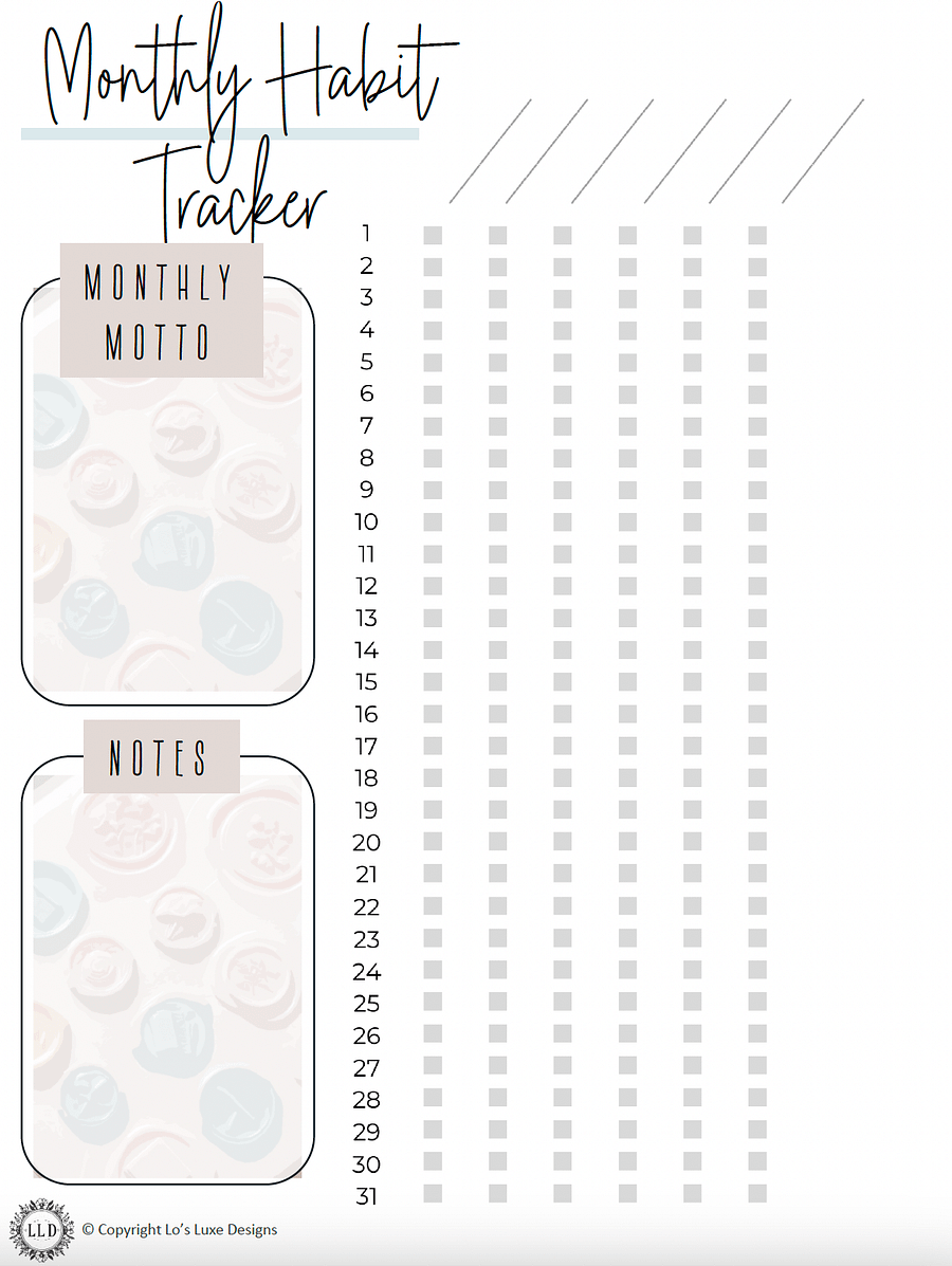 Vintage Inspired - Habit Tracker Bundle - 8.5x11 Printable product image (3)