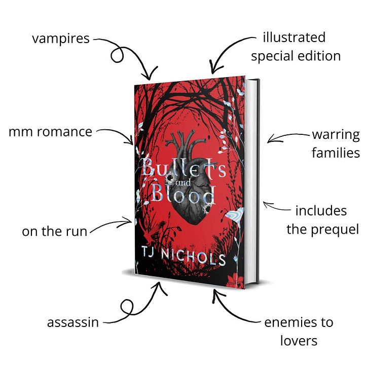 Bullets and Blood illustrated hardback & character art product image (1)