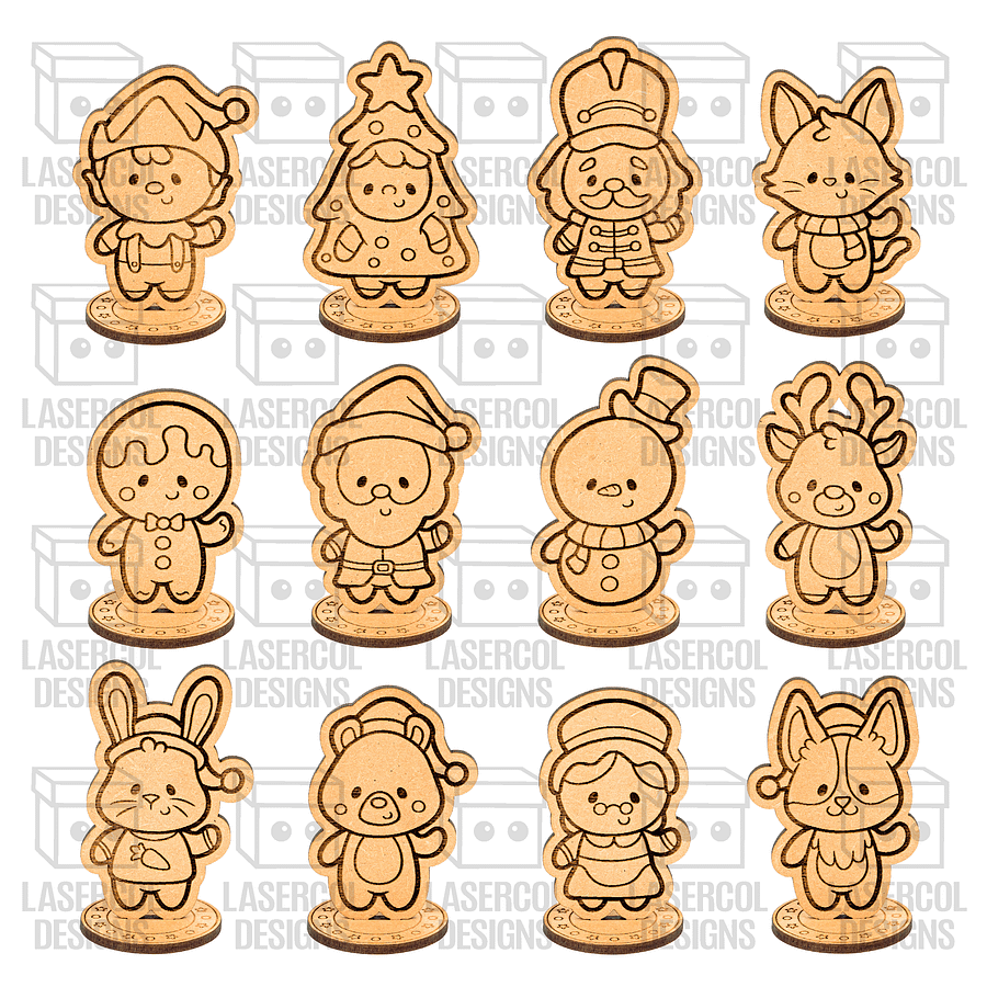 Christmas Characters with Base - Laser Cut Files product image (3)