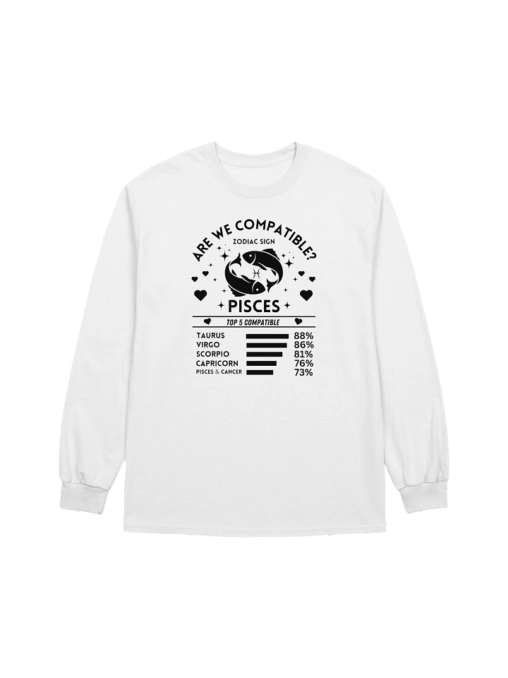 Pisces Zodiac Sign Romantic Compatibility - Gildan Ultra Cotton Unisex Long Sleeve T-Shirt - Light Colors product image (2)