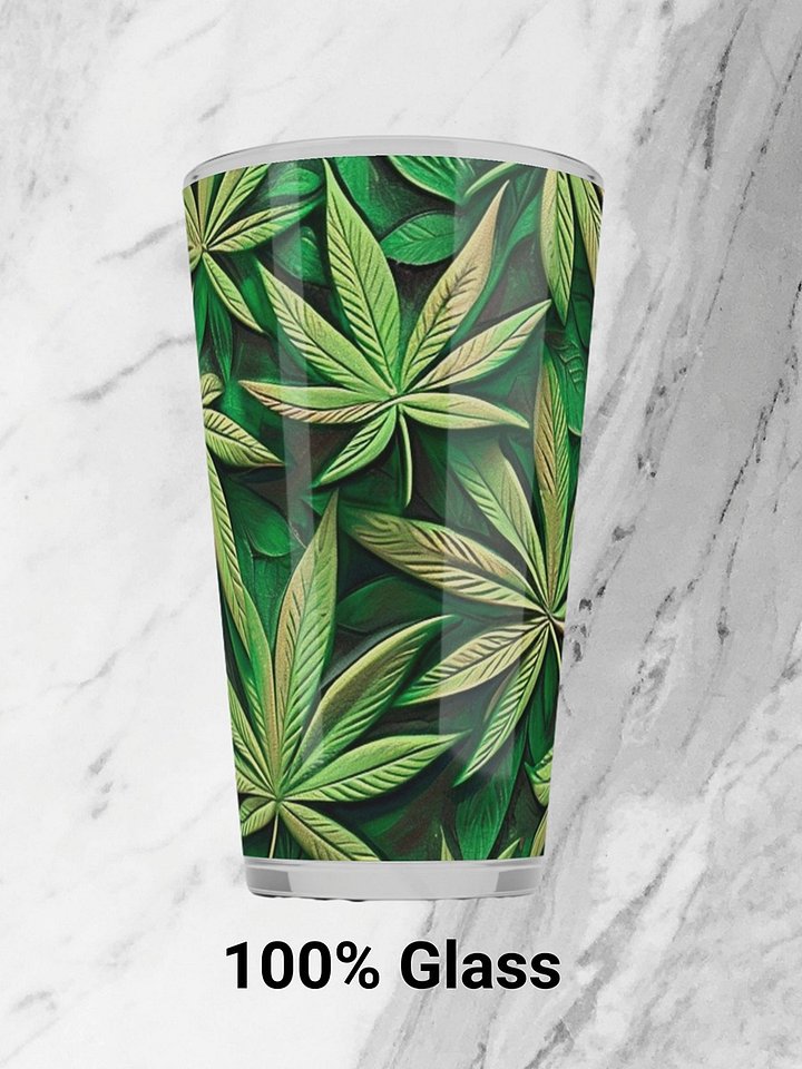 Cannabis Marijuana Leaf Design 16 oz Shaker Glass product image (1)