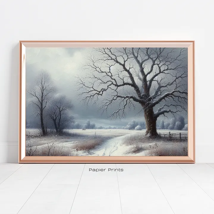 Moody Country Winter Forest Landscape Painting product image (2)