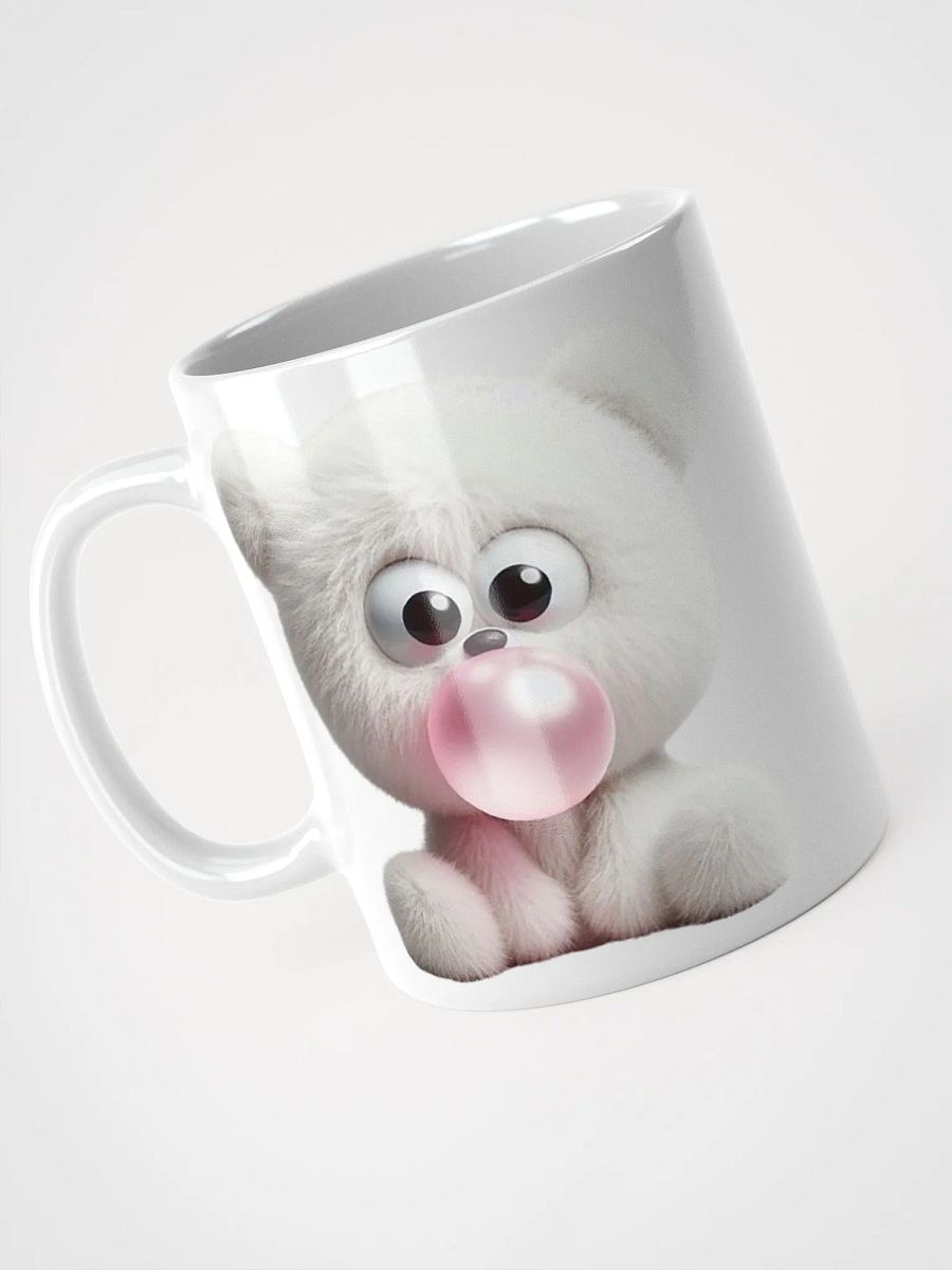 Bubble Gum Teddy #Humorous Glossy White Mug product image (9)
