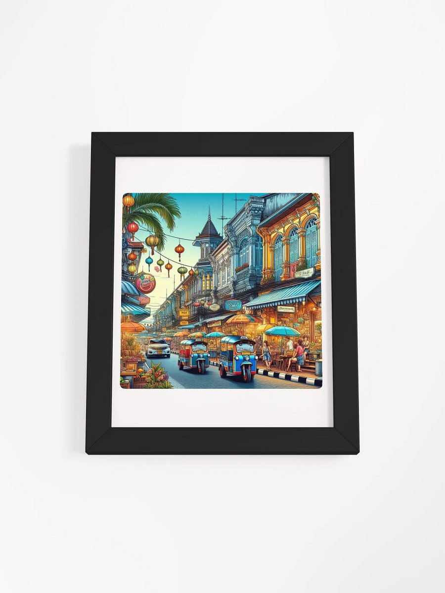 Festive Street Feast Framed Poster | AI Work Penang city product image (8)