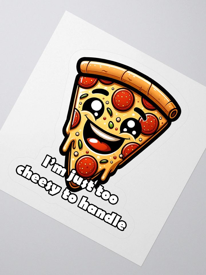 Too Cheesy Funny Pizza Pun Sticker product image (2)