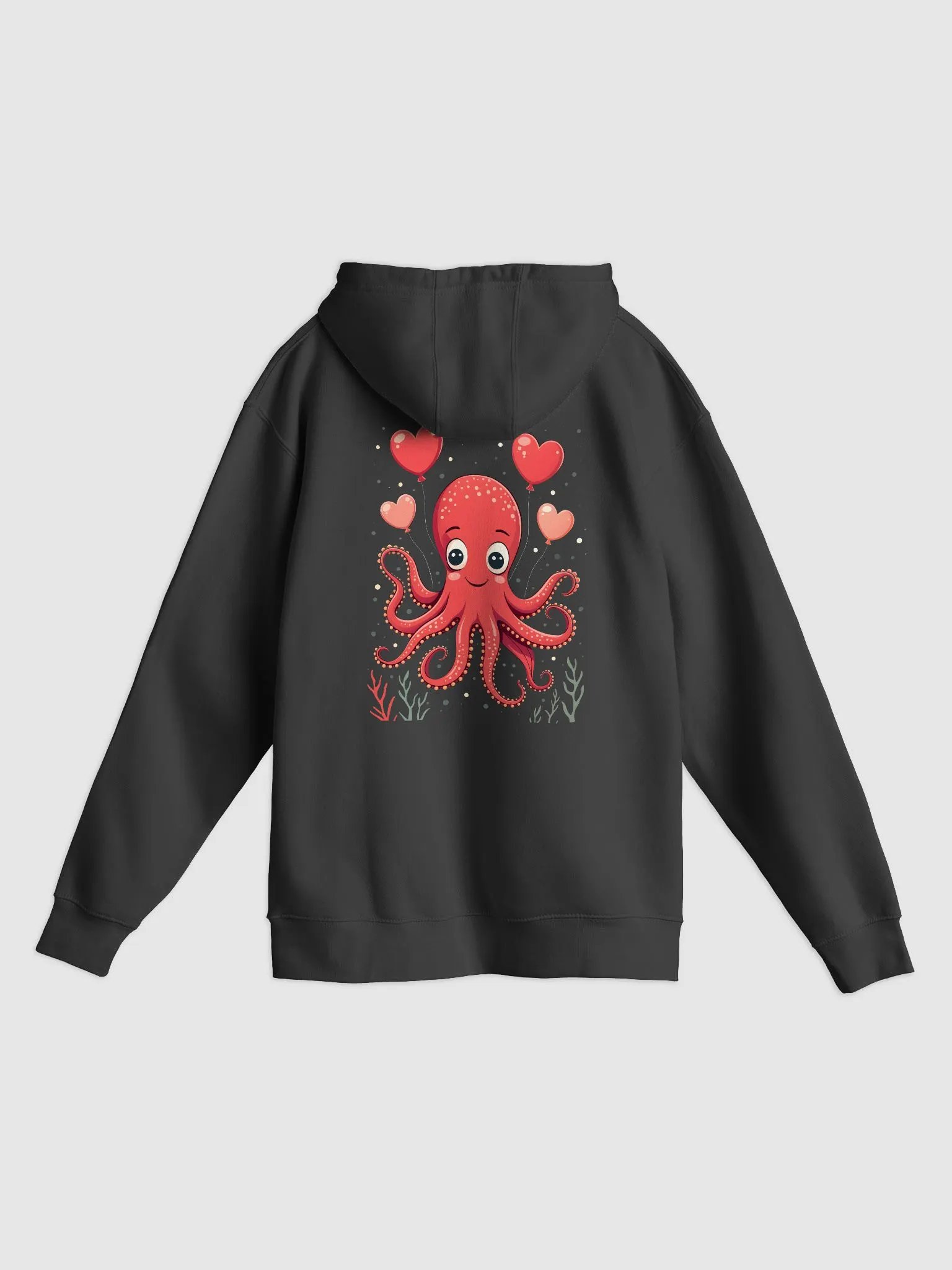 Octopus With Hearts Balloons Hoodie product image (5)