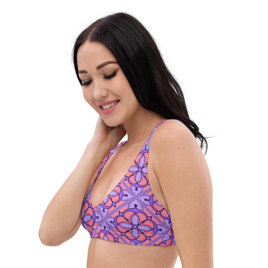 Peach and Lilac Symmetry Pattern Padded Bikini Top product image (5)