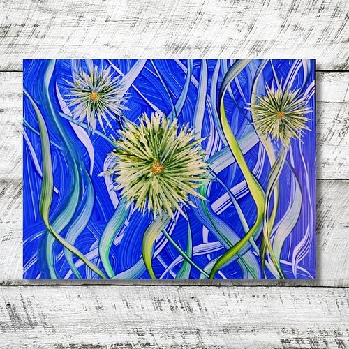 Did this one awhile back.

Hand painted acrylic on a ceramic tile.

Must do more of these. I love the 3D effect of the leaves...