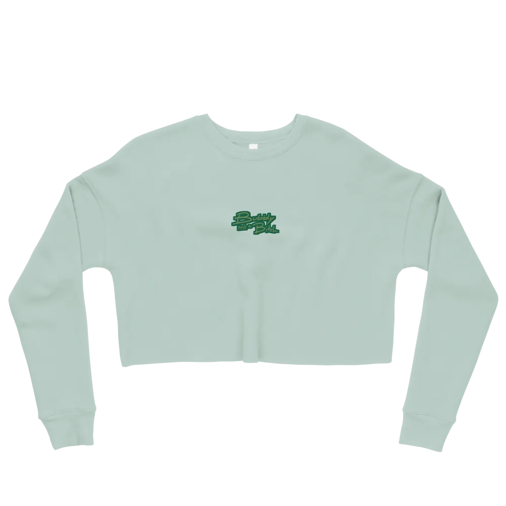 Bubbly and a B*tch (moss bubble design) embroidered fleece crop crew product image (3)