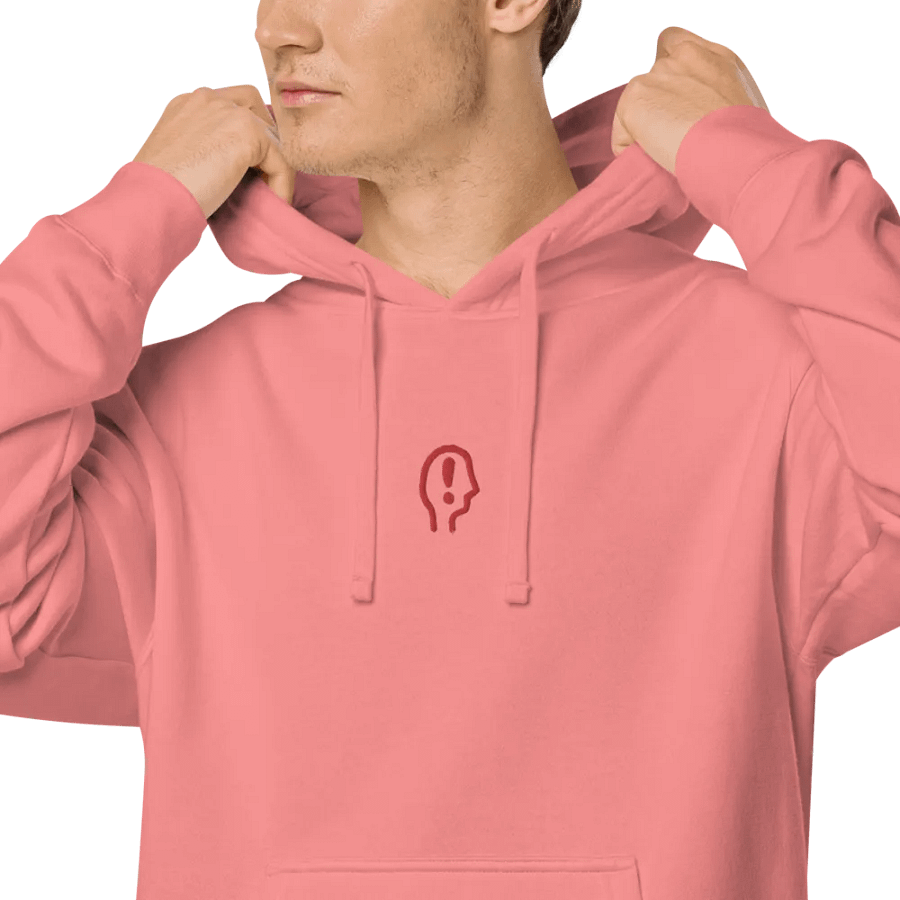 EXCLAIMING MENTALLY (C. red) embroidered pigment hoodie product image (8)