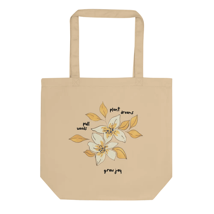 Grow Joy Botanical Cotton Tote Bag | Medium, Cream product image (1)
