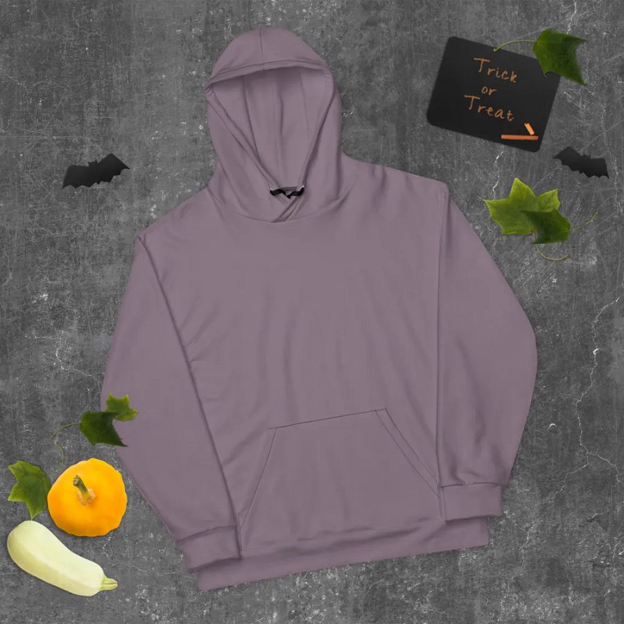 Plain Faded Orchid Grey Soft Summer Unisex Recycled Polyester Heavyweight Premium Hoodie by Treasure Pie product image (10)