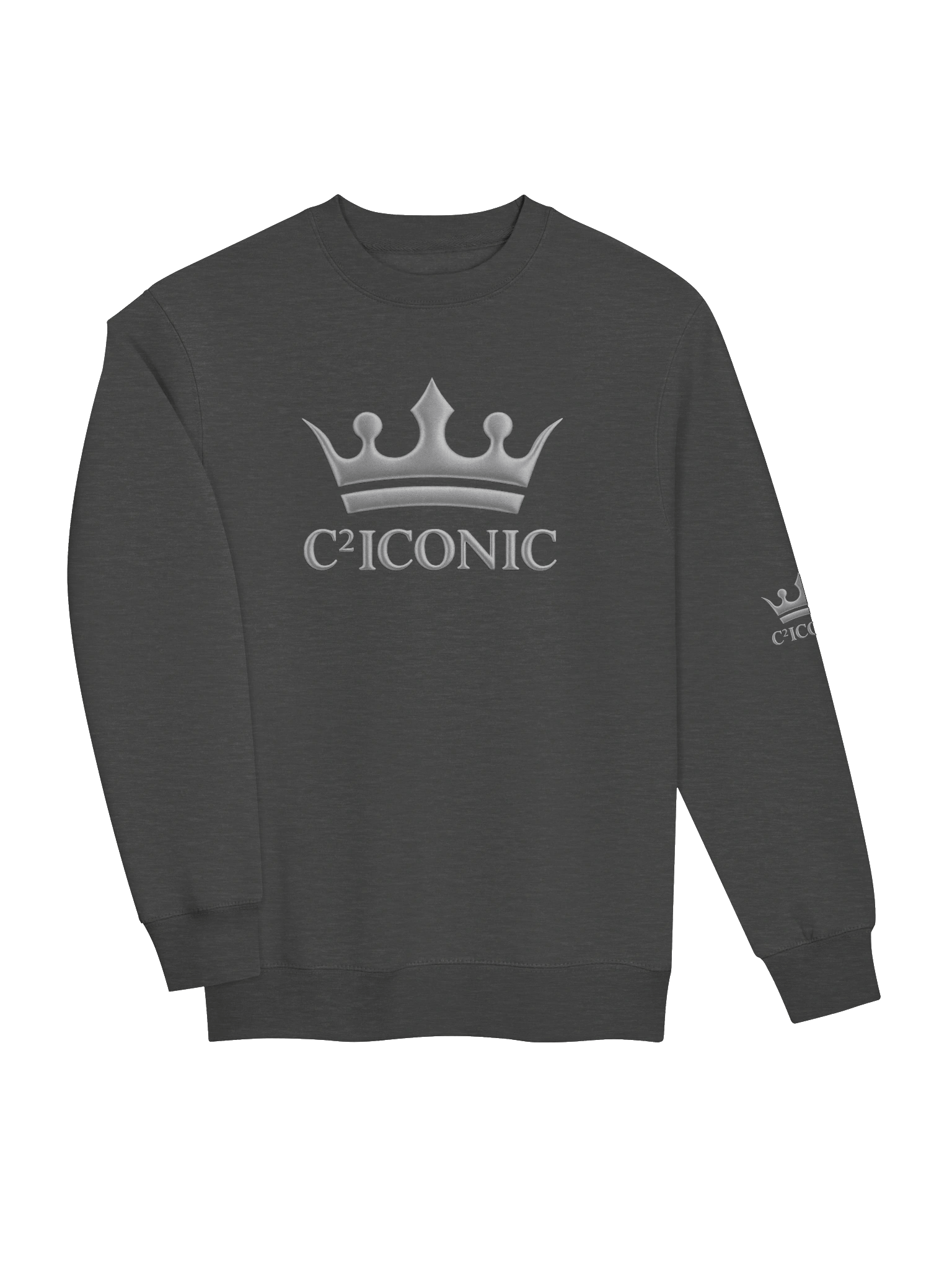 C² ICONIC Silver Metallic Logo Crewneck Sweatshirt product image (18)