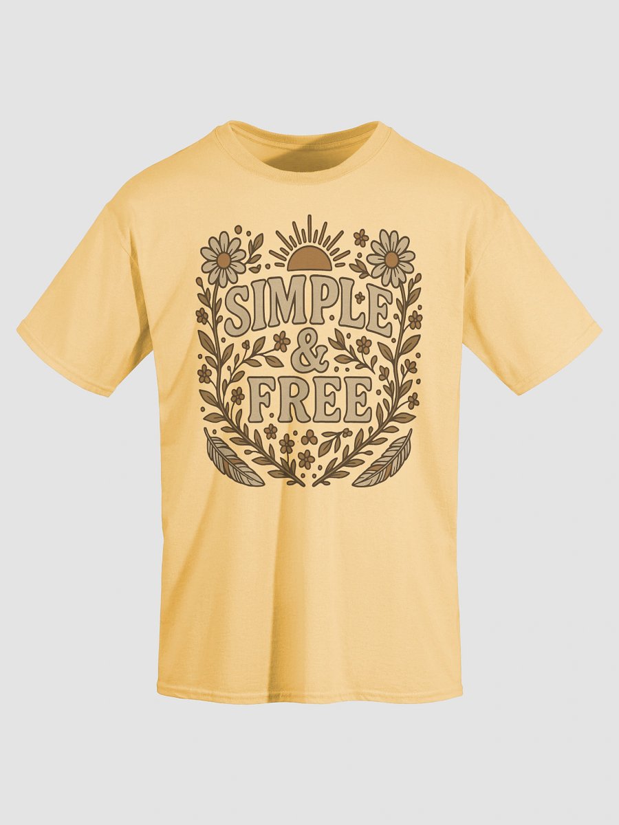 Vintage Floral 'Simple & Free' T-Shirt product image (17)