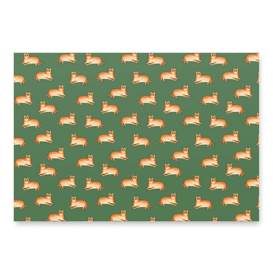 Fat Cat On Green Base - Wrapping Paper product image (3)
