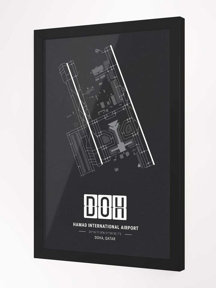 Framed Airport DOH Premium Map On Matt Paper product image (2)