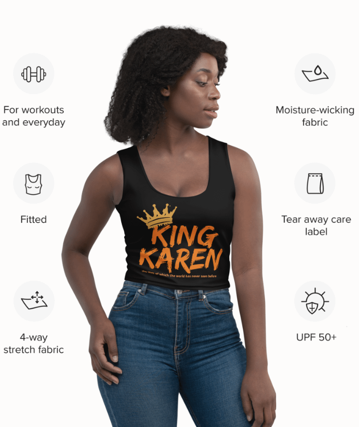 King Karen Crowned Black Stretchy Crop Top product image (11)