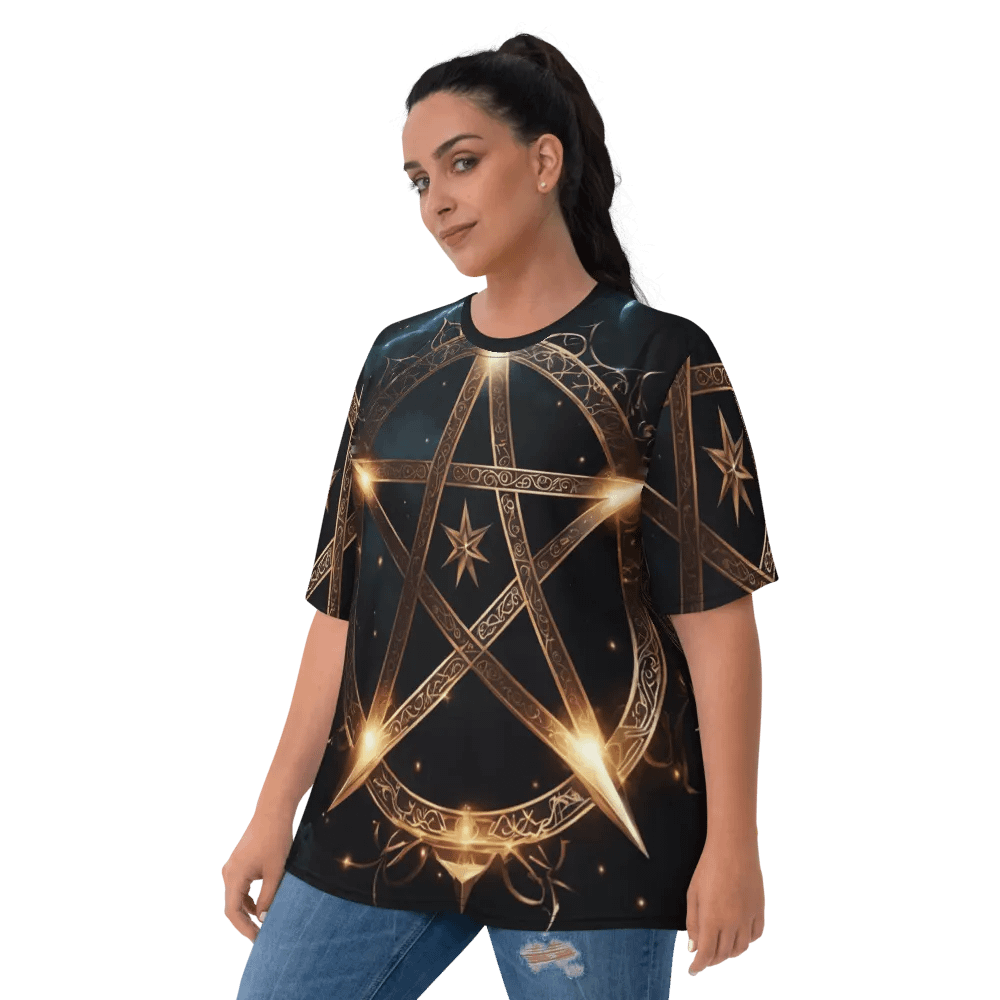 Black and Gold Star Symbology TShirt - all over print product image (9)