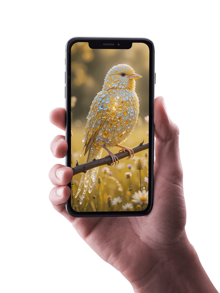 8K Diamond Canary Wallpaper – Exclusive AI Design for Your Phone product image (1)