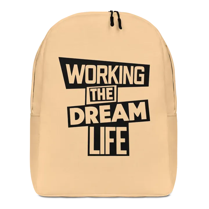 Work the Dream Life – Cream Minimalist All-Over Print Backpack for Work, Travel & Everyday Use product image (1)