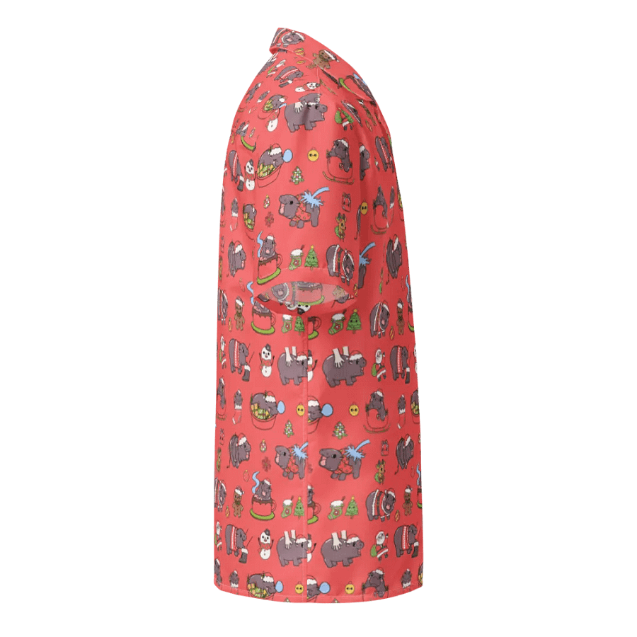 MOODENG'S RED CHRISTMAS HAWAIIAN SHIRT! product image (8)