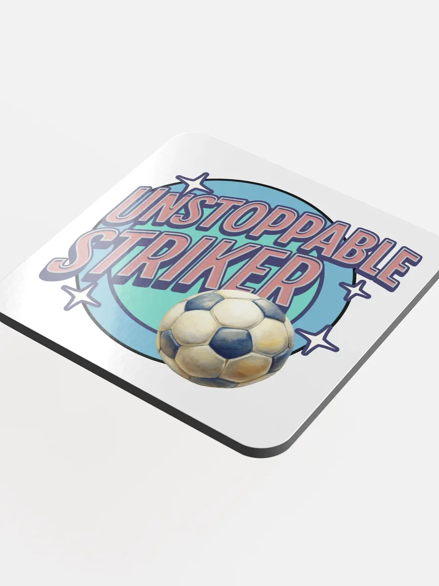 Unstoppable Striker Soccer Cork Coaster product image (4)