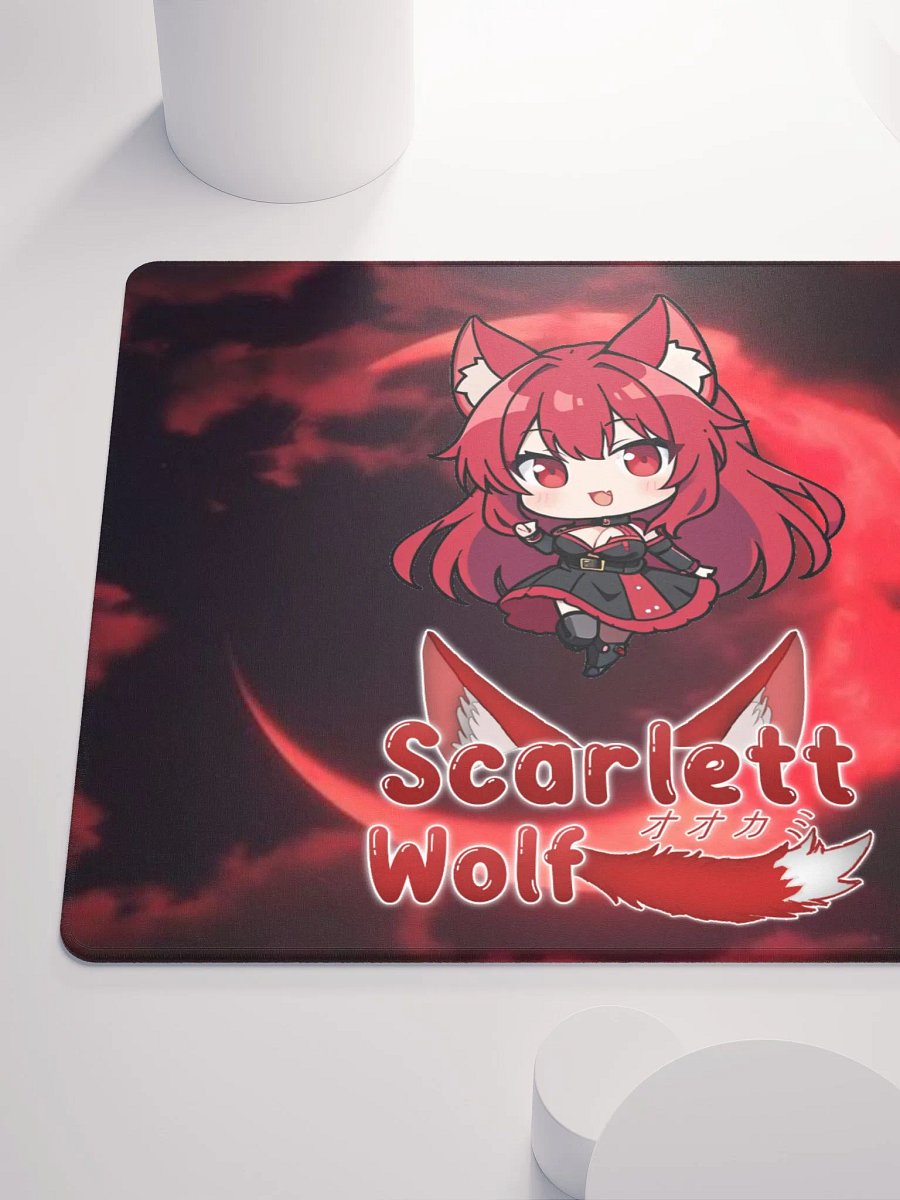 Scarlett Wolf Red Moon Gaming Mouse Pad product image (4)