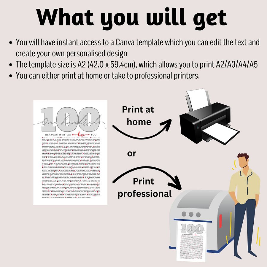 100 Reasons Why We Love You Canva Template product image (3)