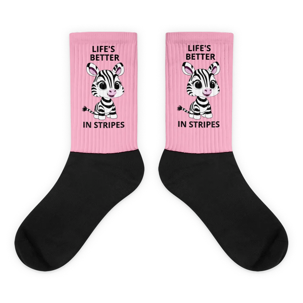 Life's better in stripes: pink cushioned socks. product image (1)