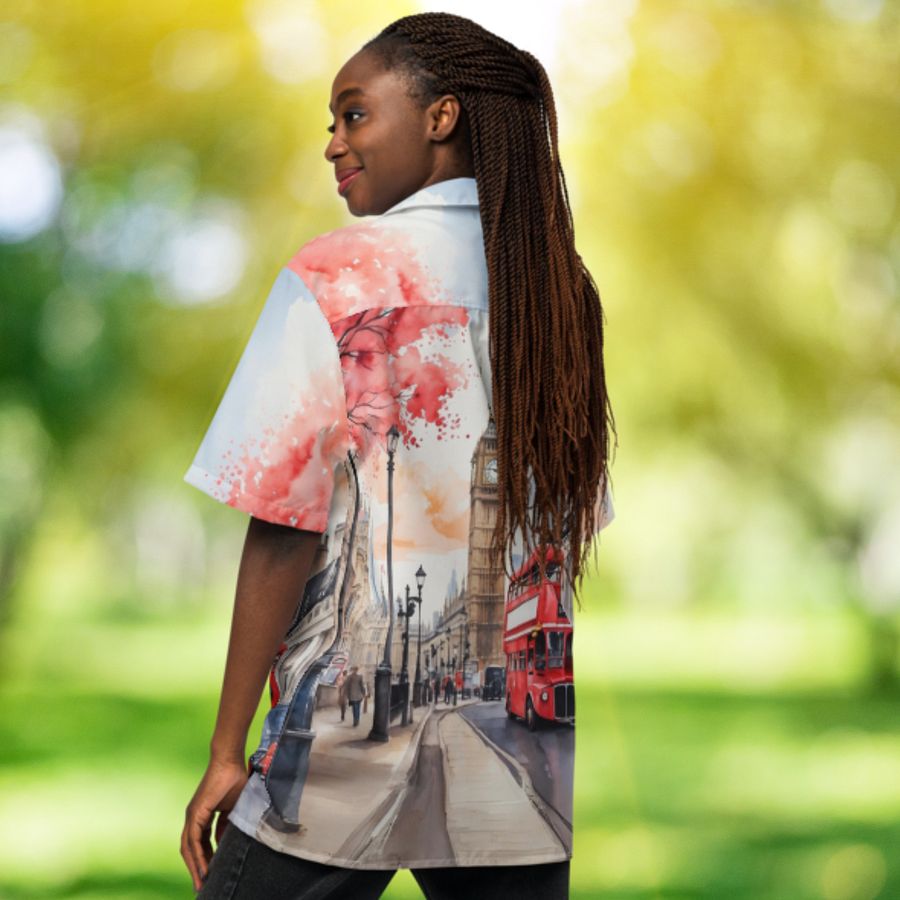 London England Watercolor All Over Print Hawaiian Shirt product image (8)