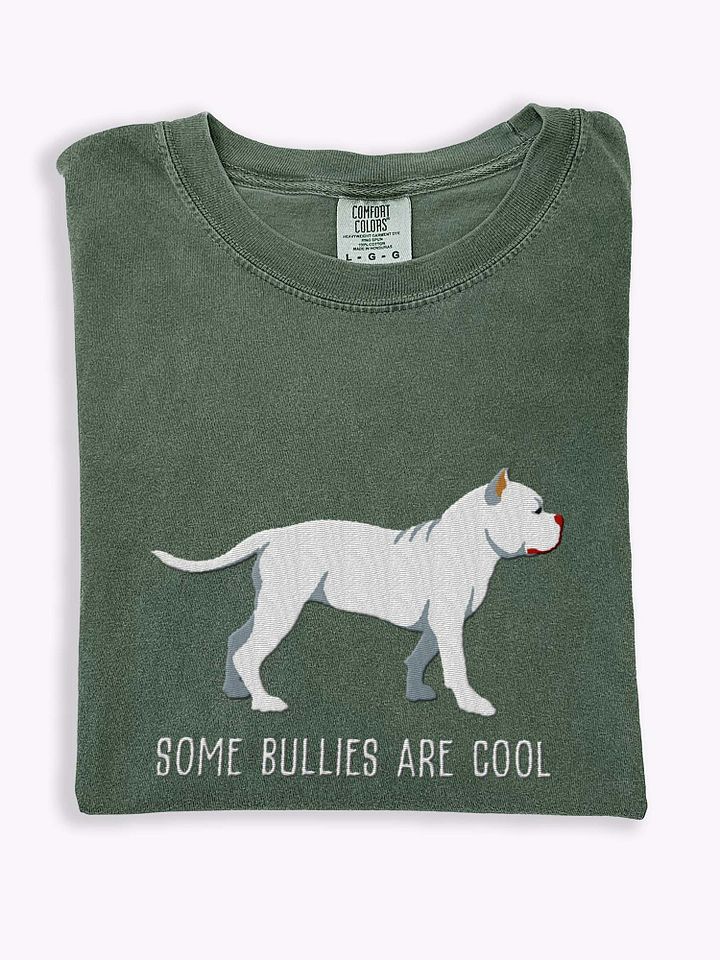 Some Bullies Are Cool T-Shirt(Embroidered) of an American Bully(White) product image (1)