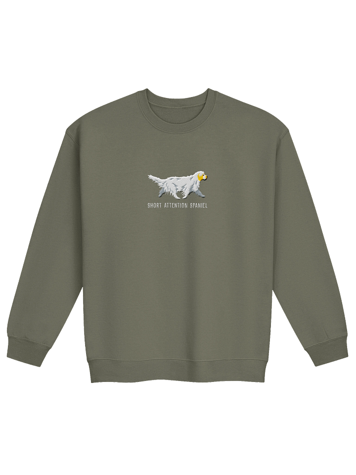 Short Attention Spaniel Sweatshirt (Embroidered) of a Clumber Spaniel(Lemon & White) product image (17)