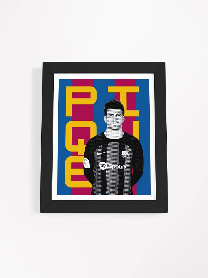 Gerard Piqué BW Barcelona Name Art Framed Print product image (1)