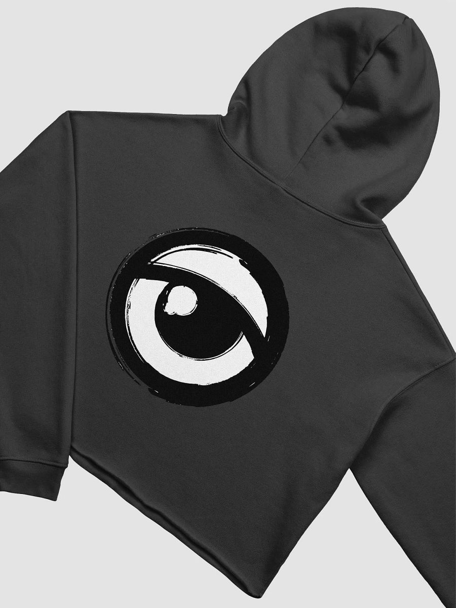 Cartoon Advisory Logo Crop Top Hoodie (B) product image (4)