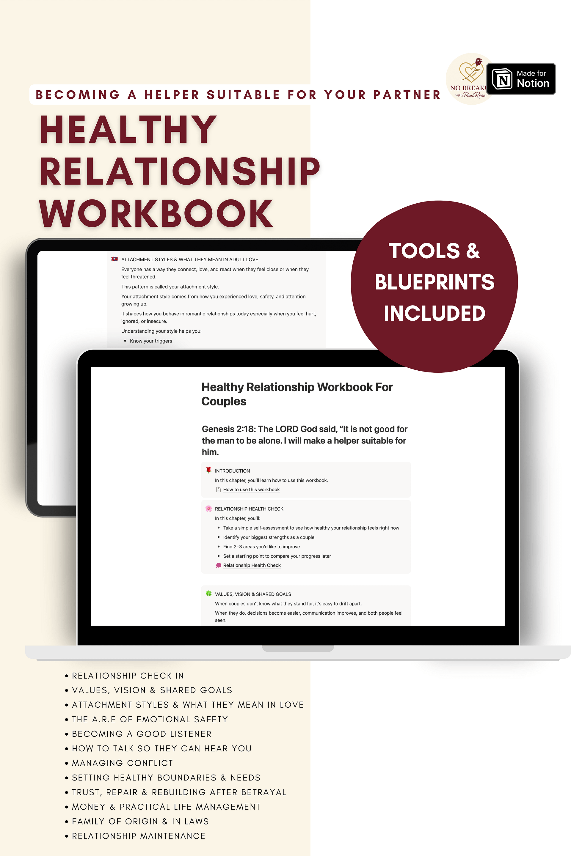 Healthy Relationship Workbook (Editable) product image (1)