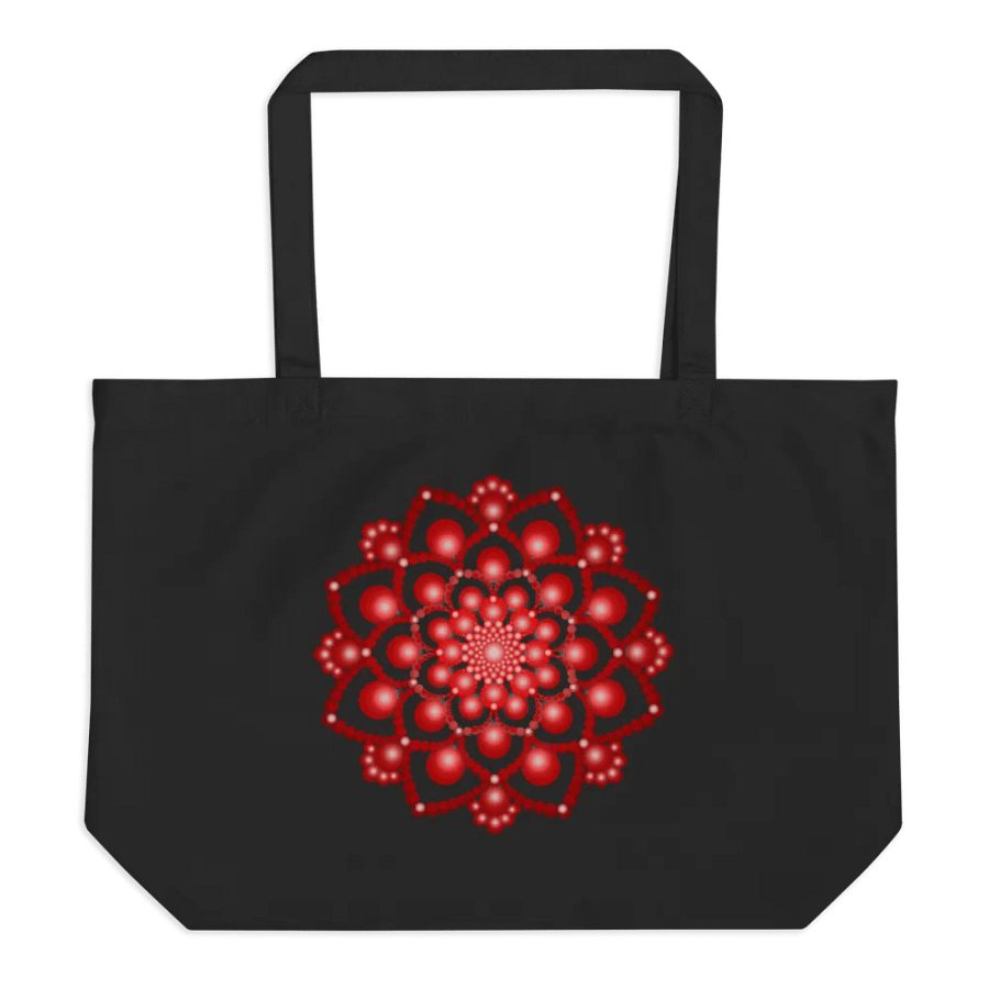 Red Dot Mandala Organic Cotton Tote Bag product image (5)