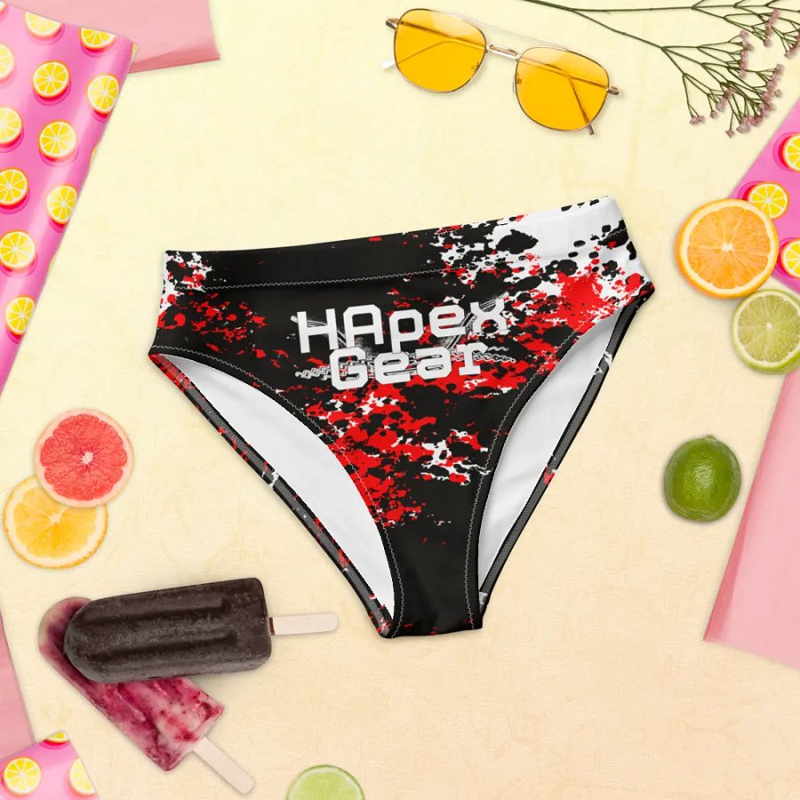 Recycled High Waisted Bikini Bottom - White HApex Gear White Logo product image (10)