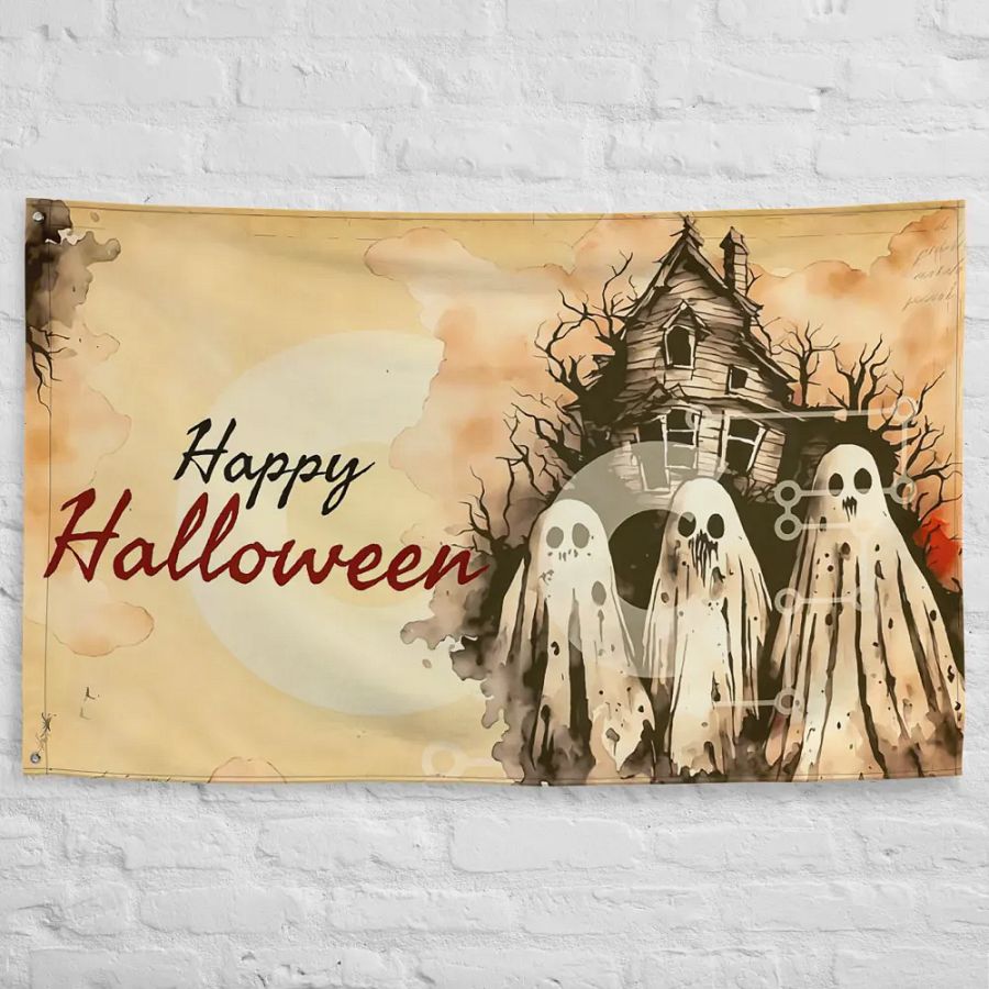 Pastel Ghosts Spooky Halloween Flag product image (10)
