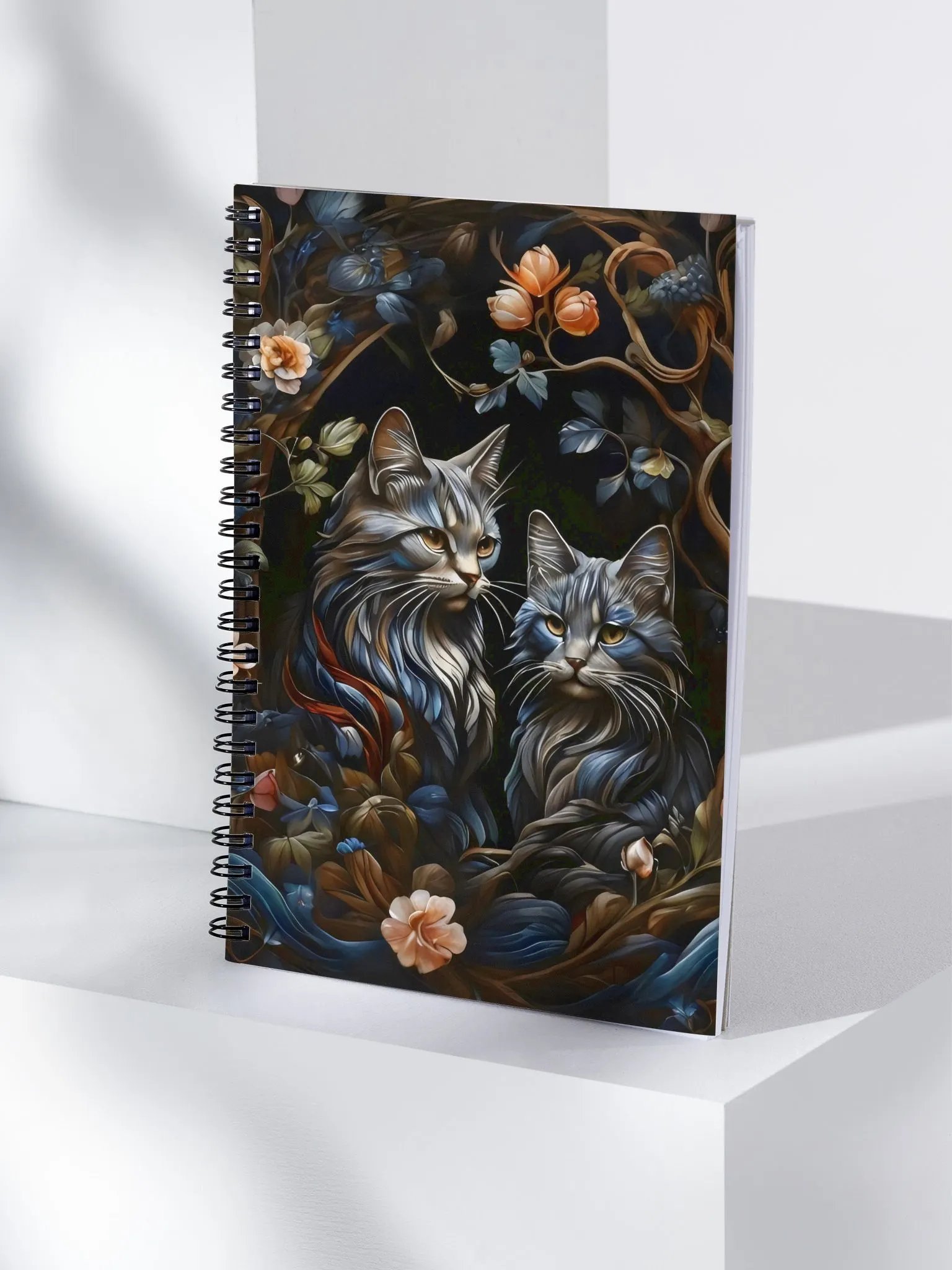 Regal Cats & Floral Art Spiral Notebook product image (4)