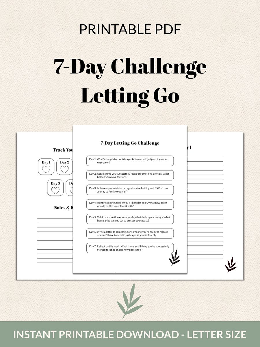 7-Day Letting Go Challenge Printable product image (1)