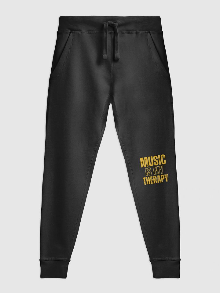 DJ GodSOUND Lane Seven Fleece Music Is My Therapy Joggers in Black and Gold product image (1)