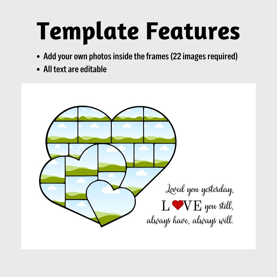 Three Hearts Photo Collage Canva Template product image (4)
