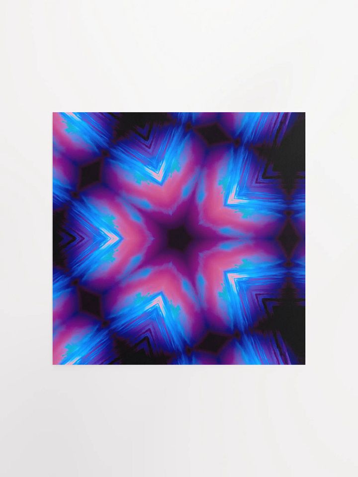 Coastal Kaleidoscope Poster, Strange Summer Sea Star Art, Neon Pink Blue Ocean Home Decor product image (1)