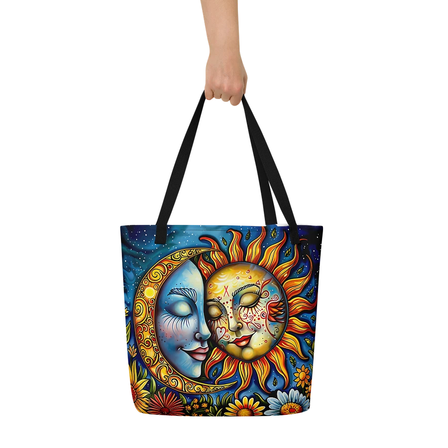 Tote Bag: Sun and Moon Spring Summer flowers Boho floral Design product image (9)