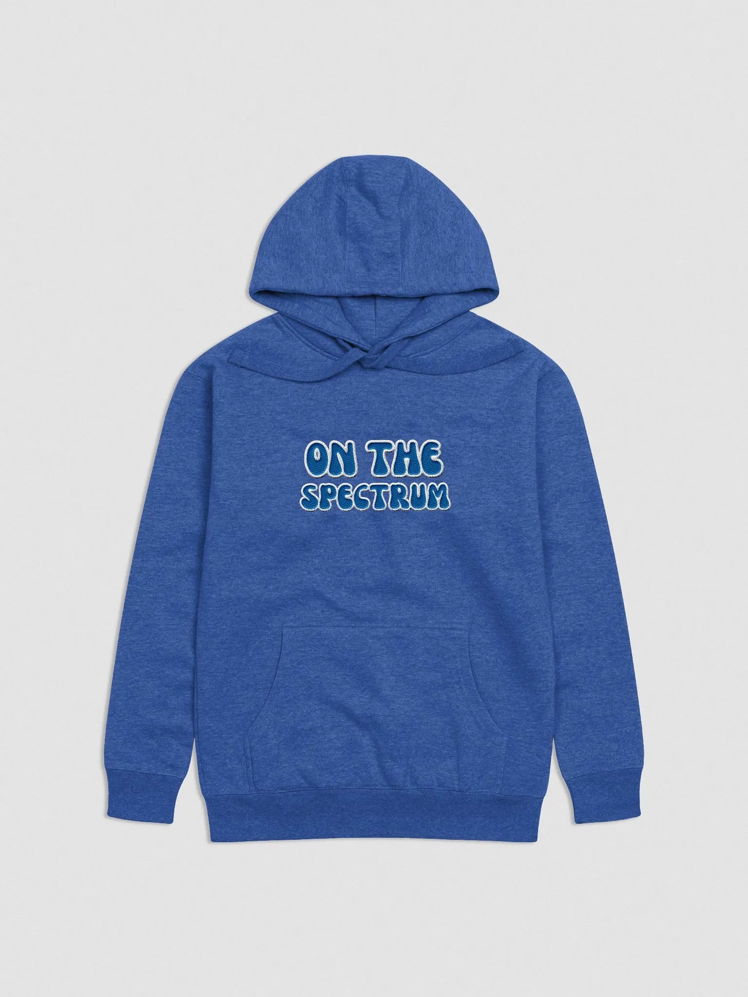 ON THE SPECTRUM lined design (lg., white and royal) embroidered heavyweight hoodie product image (9)