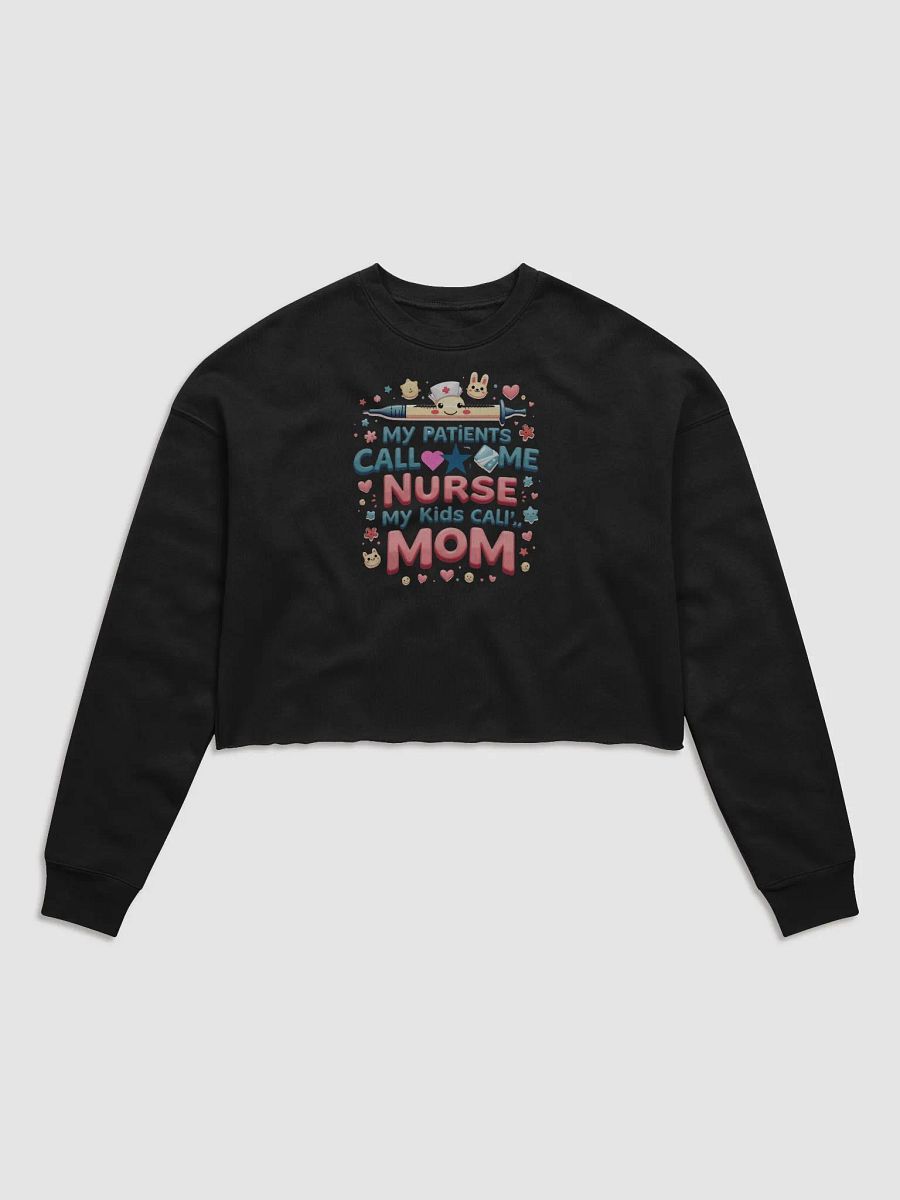 Nurse Mom Playful Fleece Crop Sweatshirt product image (1)