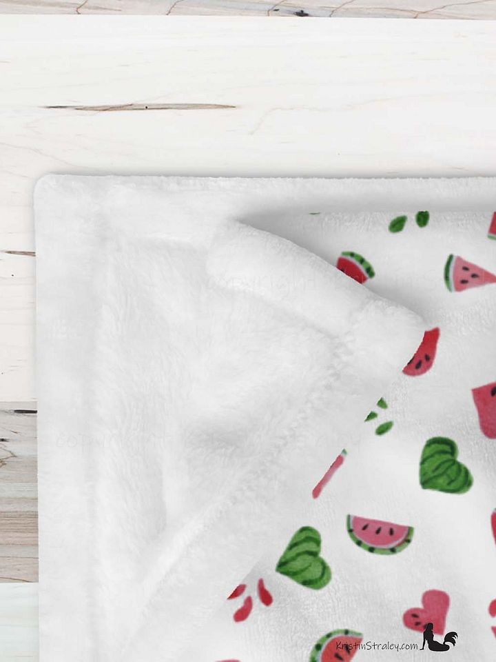 Watermelons and Hearts Fleece Throw Blanket product image (2)