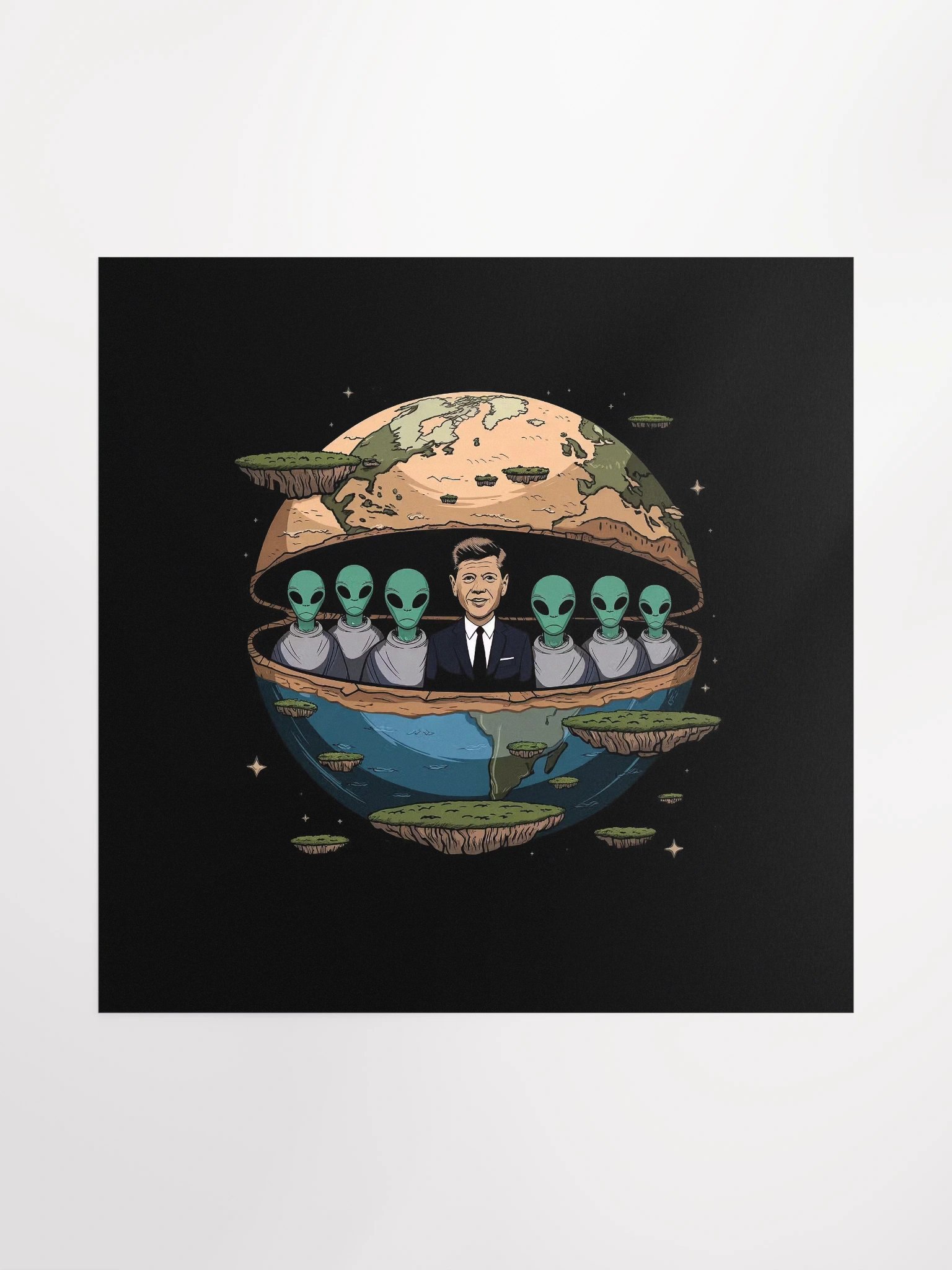 JFK Chilling with the Aliens Poster 18x18 — TE.POST-01 product image (1)